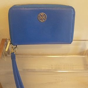 Tory Burch Blue Wristlet Clutch